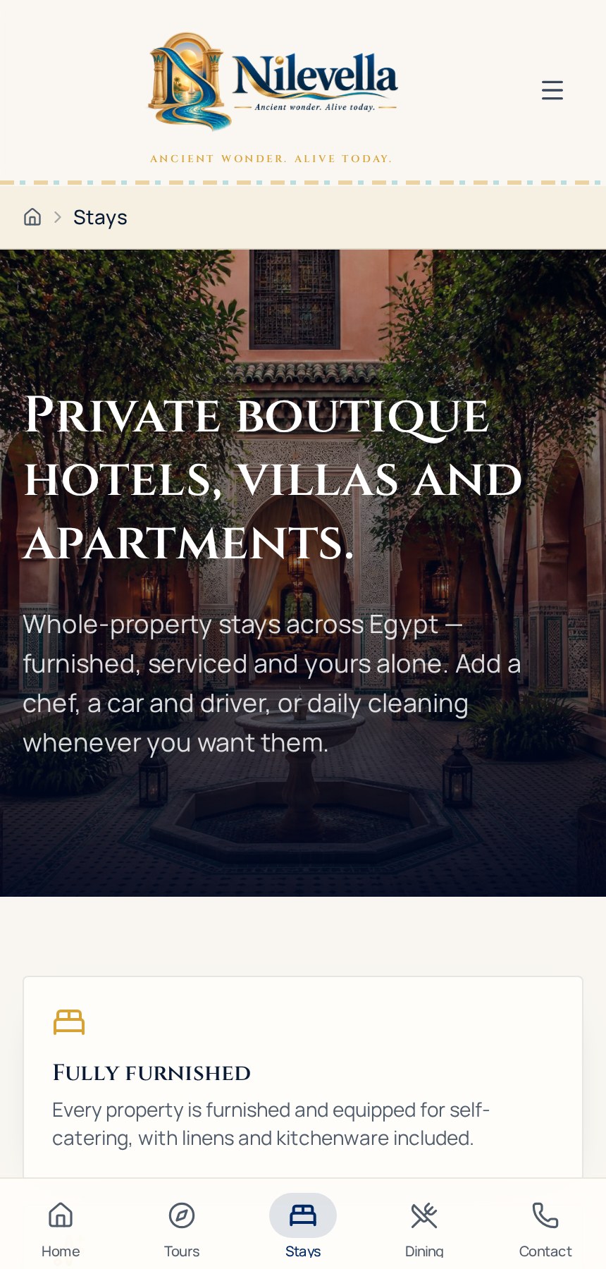 Nilevella mobile stays listing